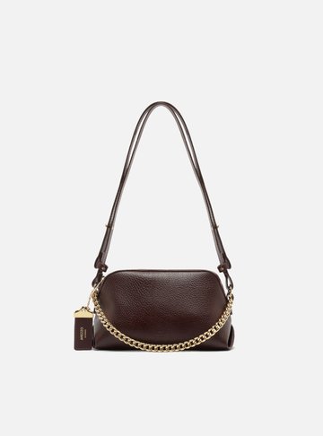 Bolsa Tote Marrom Pequena Tag Corrente