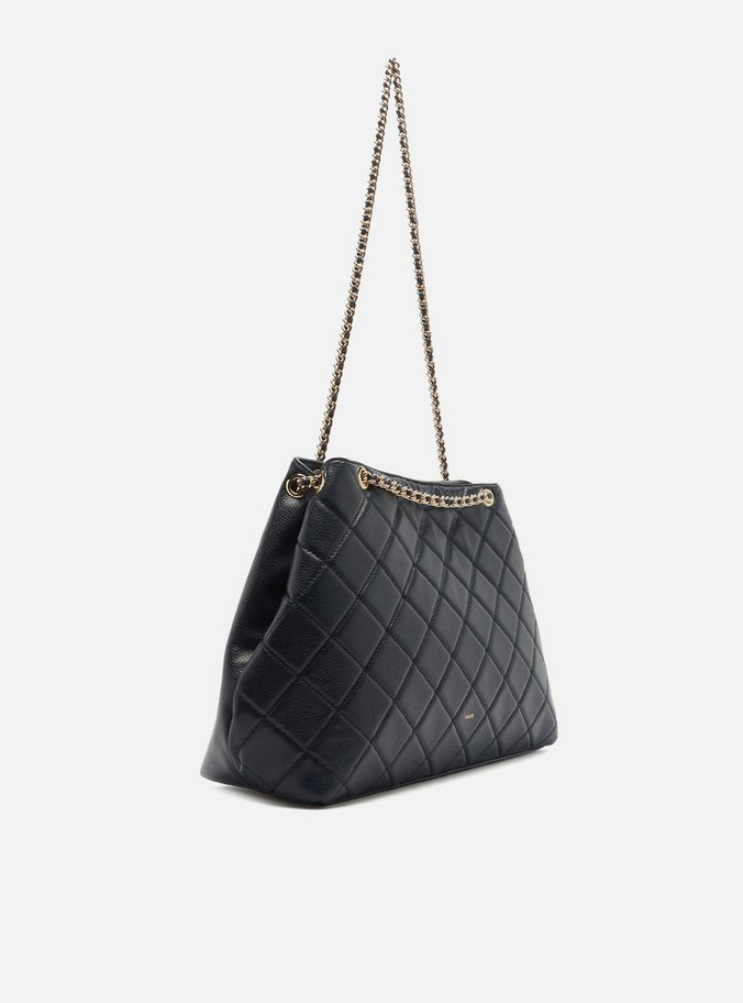 Bolsa Tote Azul Couro Matelassê Gab Grande