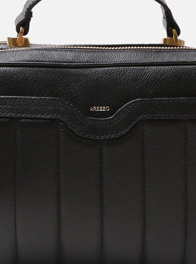 Bolsa Tiracolo Preta Couro Francine Média