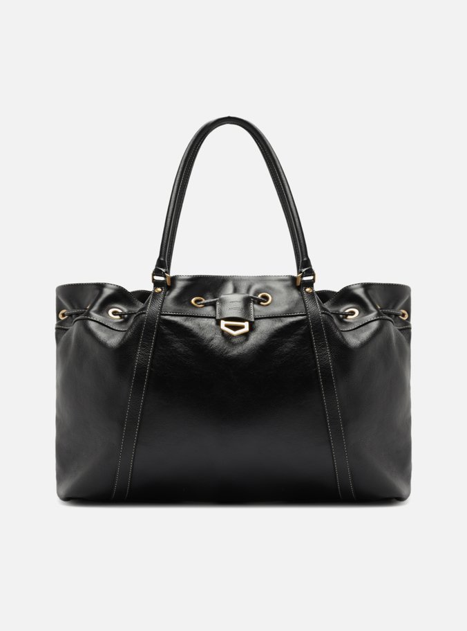 Bolsa Shopping Preta Couro Alicia Grande