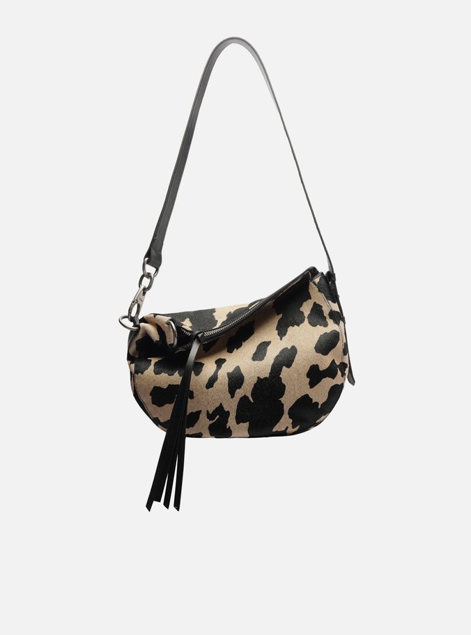 Bolsa Tiracolo Animal Print Cow Média Soft