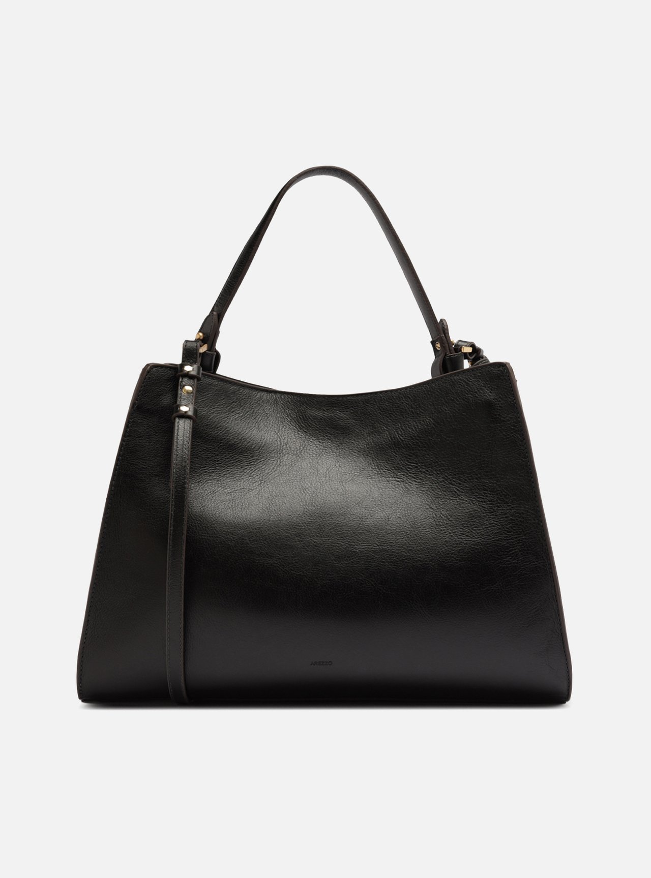 Bolsa Tote Preta Couro Grande — foto 3