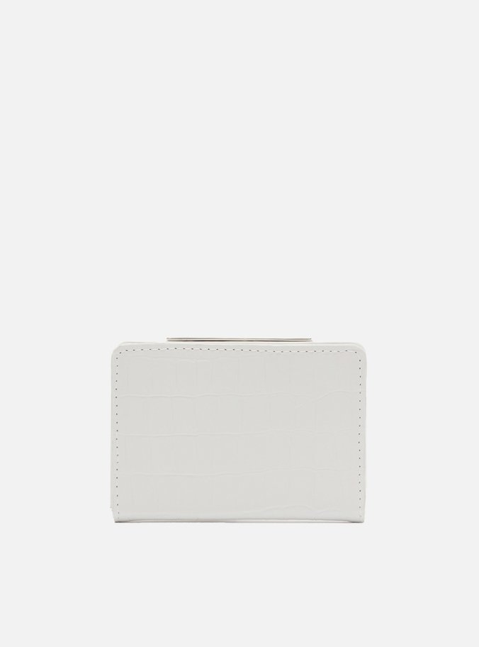 Porta-Cartões Branco Croco Metal