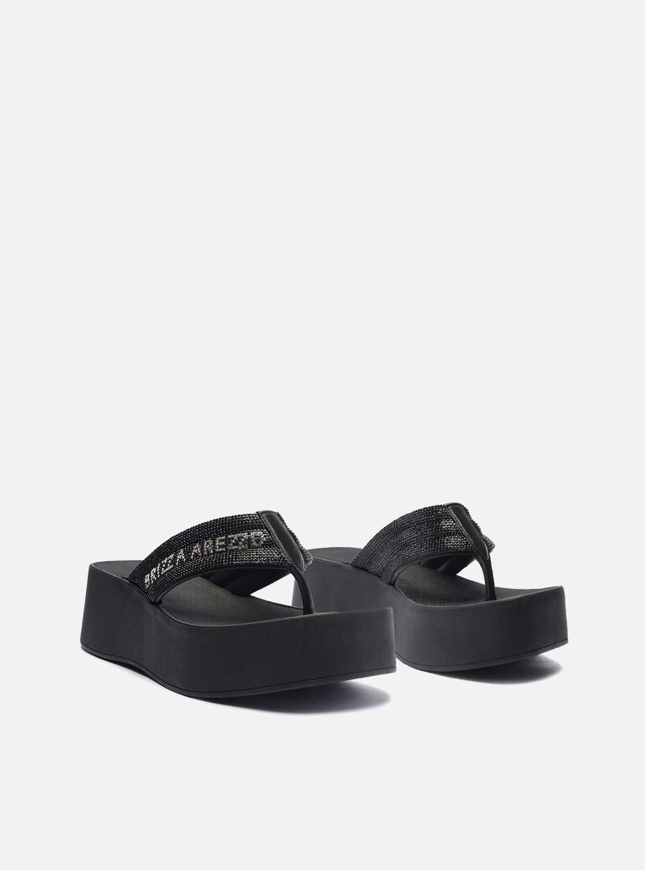 Tamanco Preta Flatform Lulu Lettering Strass — foto 4