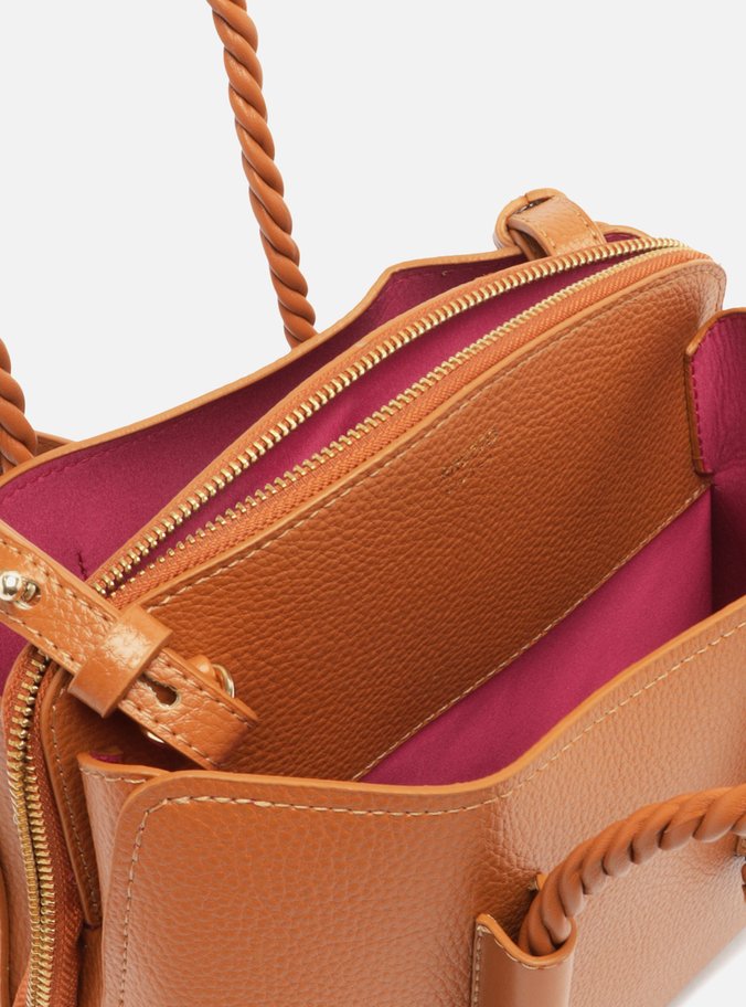 Bolsa Tote Marrom Giorno Grande Alça Trançada
