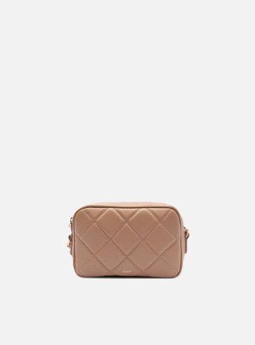 Arezzo — Bolsa Tiracolo Rosa Couro Matelassê Gab Pequena