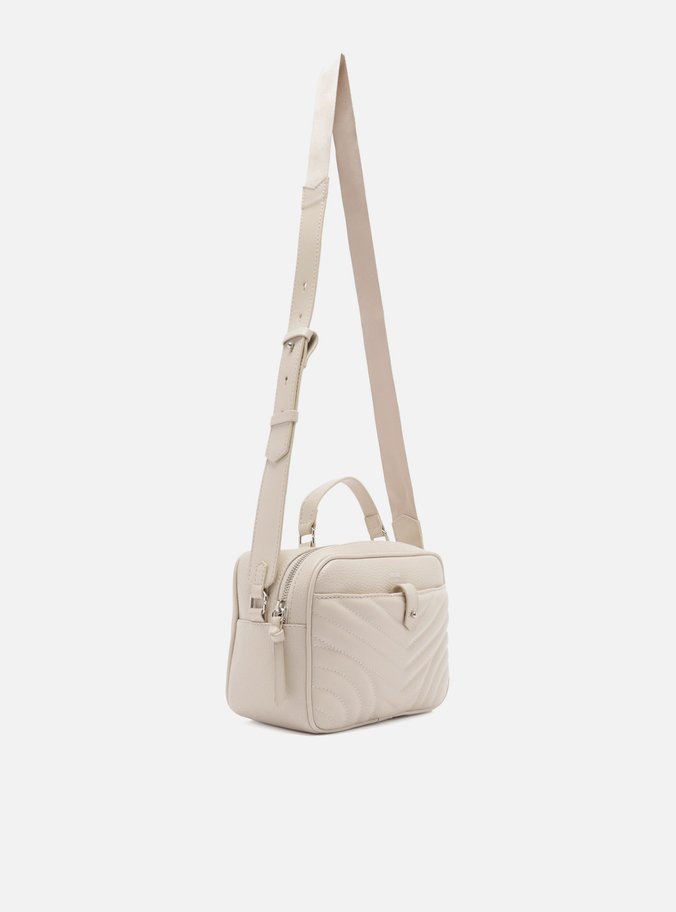 Bolsa Tiracolo Off-White Matelassê Média