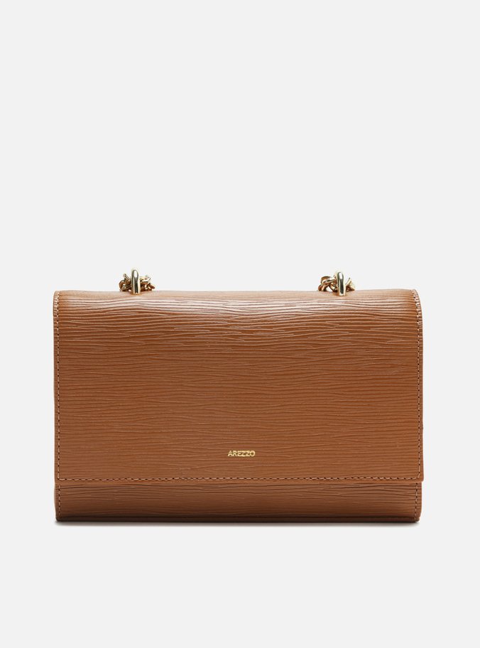 Bolsa Tiracolo Marrom Couro Abraccio Pequena