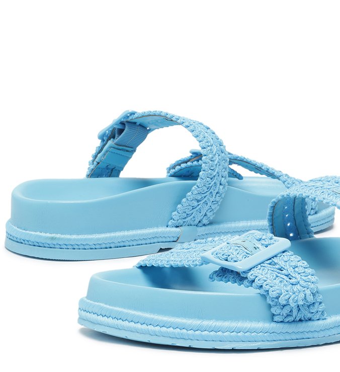 Rasteira Azul Bordada Luci