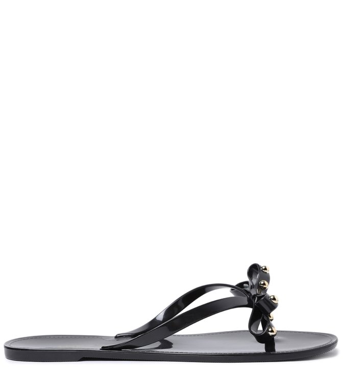 Rasteira Preta Flat Laço Brizza