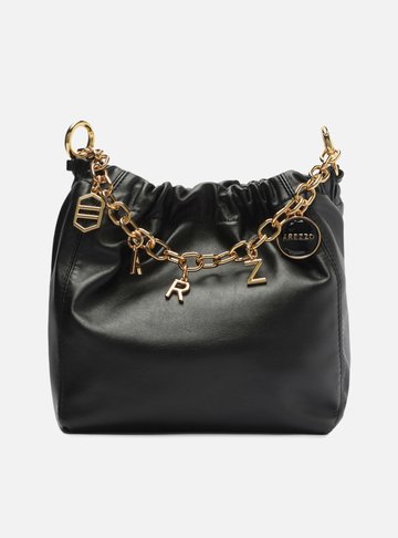 Bolsa Tiracolo Preta Couro Olívia Pequena