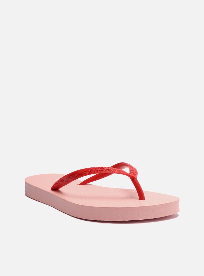 Chinelo de Dedo Multicolorido Tiras Finas Vermelho