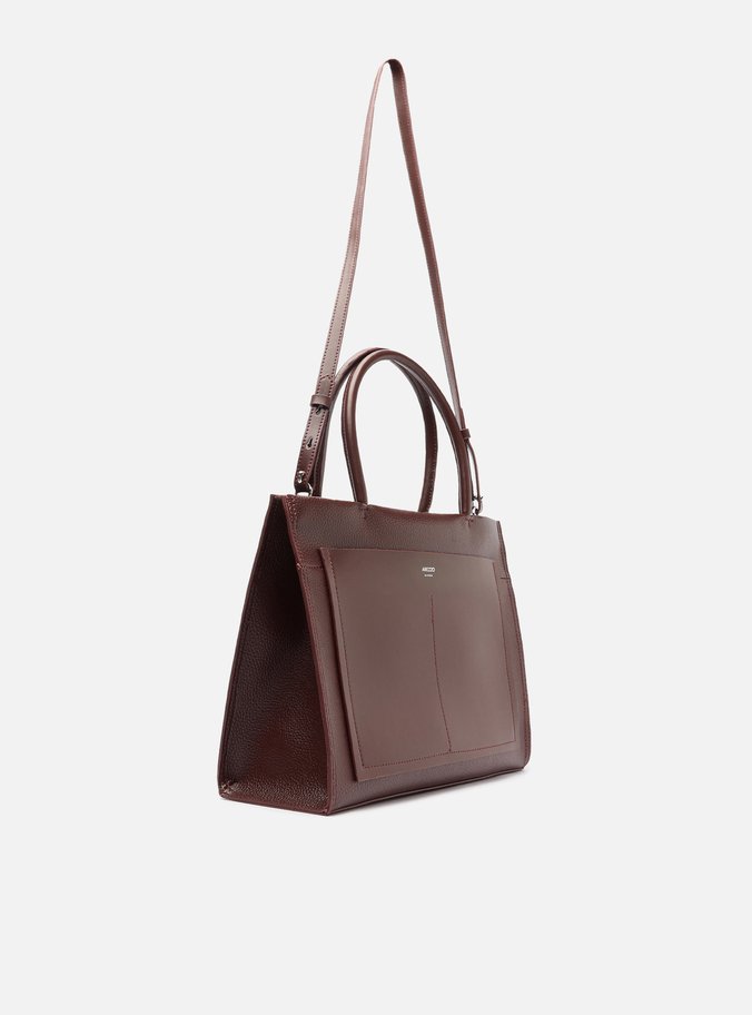 Bolsa Shopping Vinho Grande Bolso Costuras