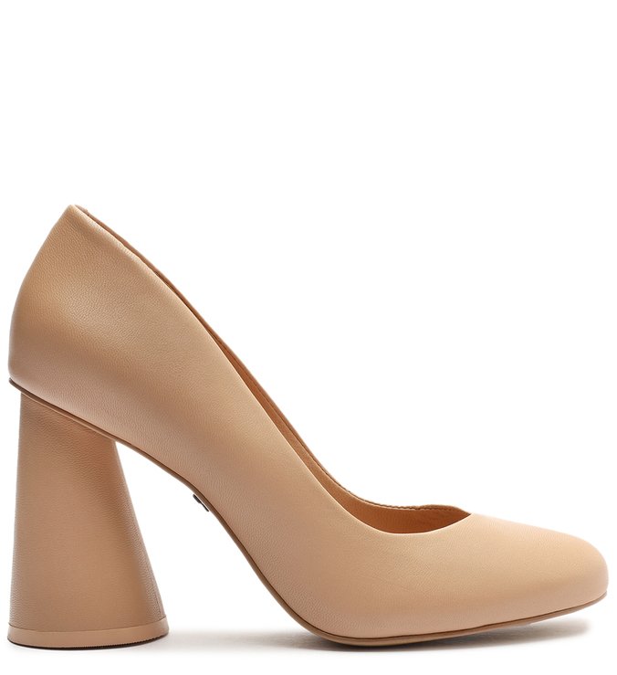 Scarpin bege shop salto alto
