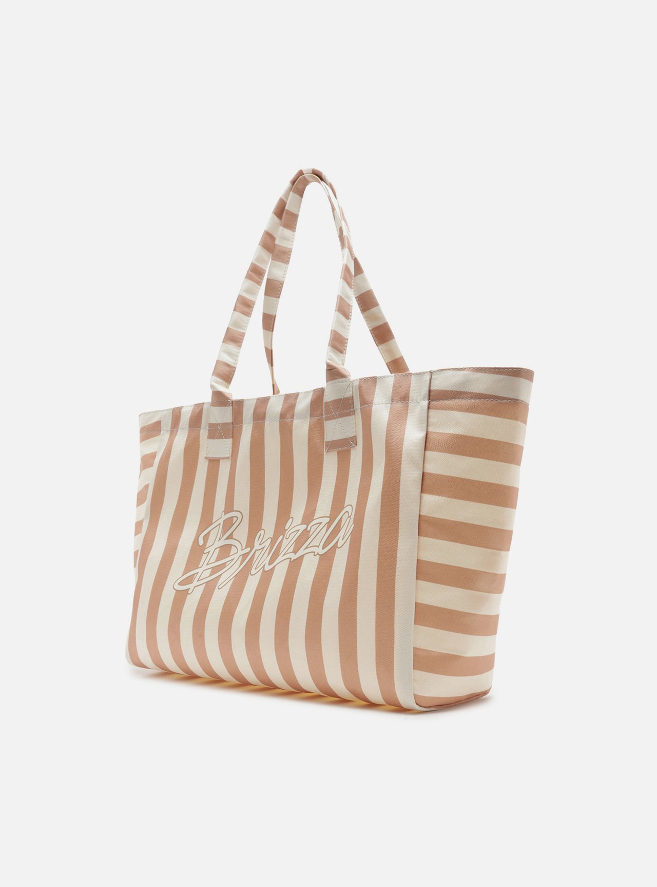 Bolsa Shopping Marrom Lona Grande Listrada — foto 2