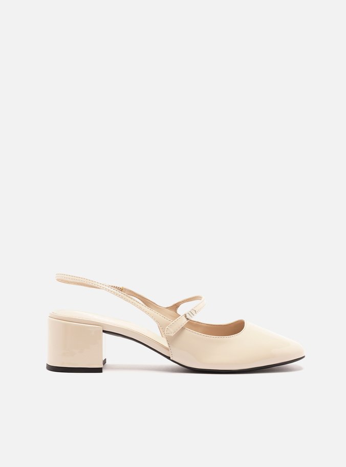 Sapato Boneca Branco Verniz Slingback