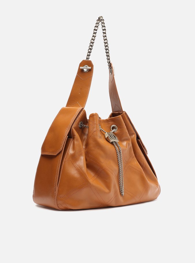 Bolsa Hobo Marrom Couro Grande Matelassê