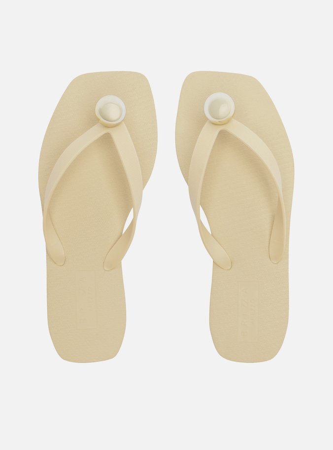Chinelo de Dedo Off-White Square Metal Esfera