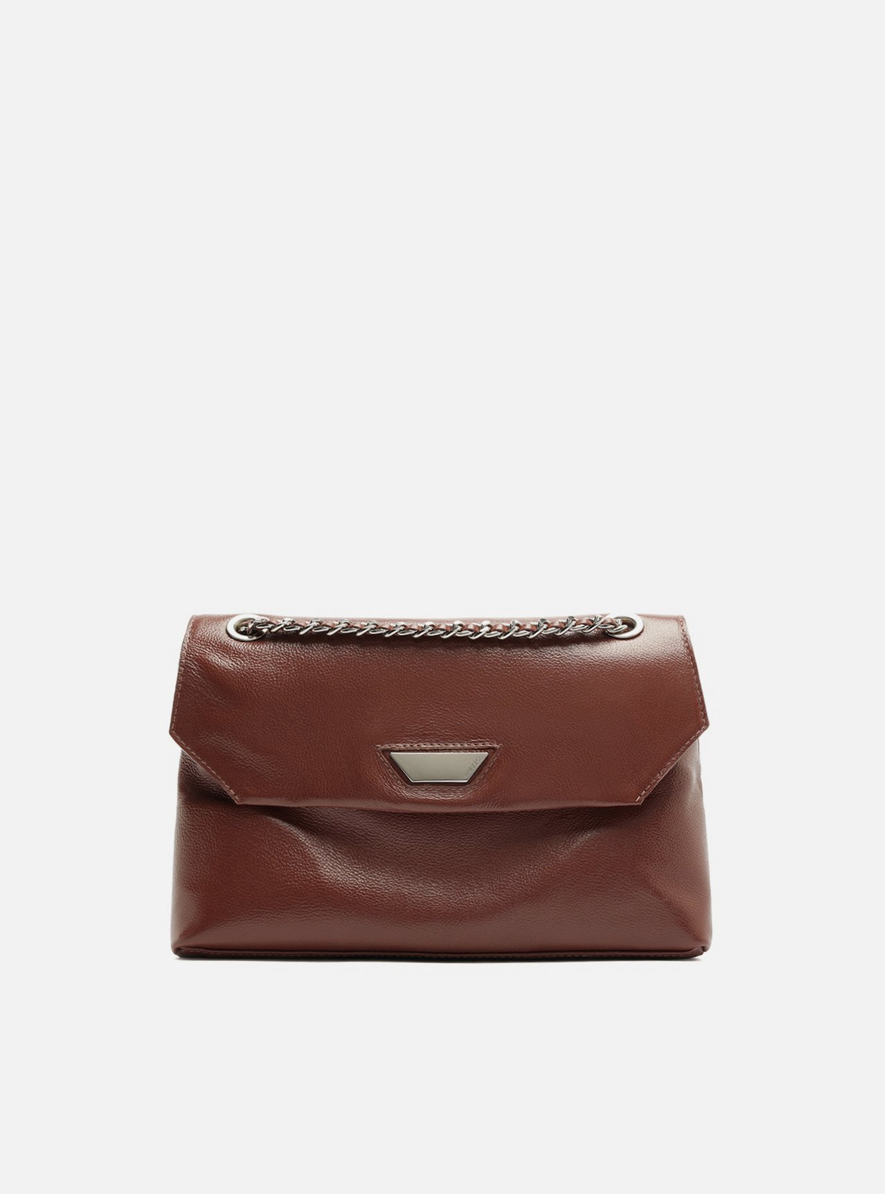 Bolsa Tiracolo Marrom Couro Média Corrente — foto 1