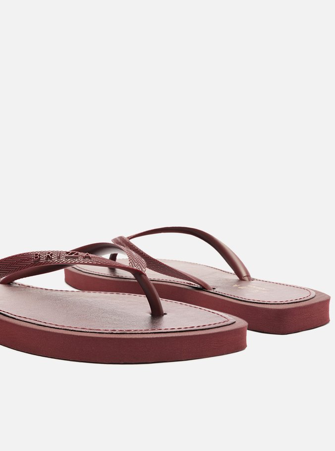 Chinelo de Dedo Vermelho Metal Recouro Flash