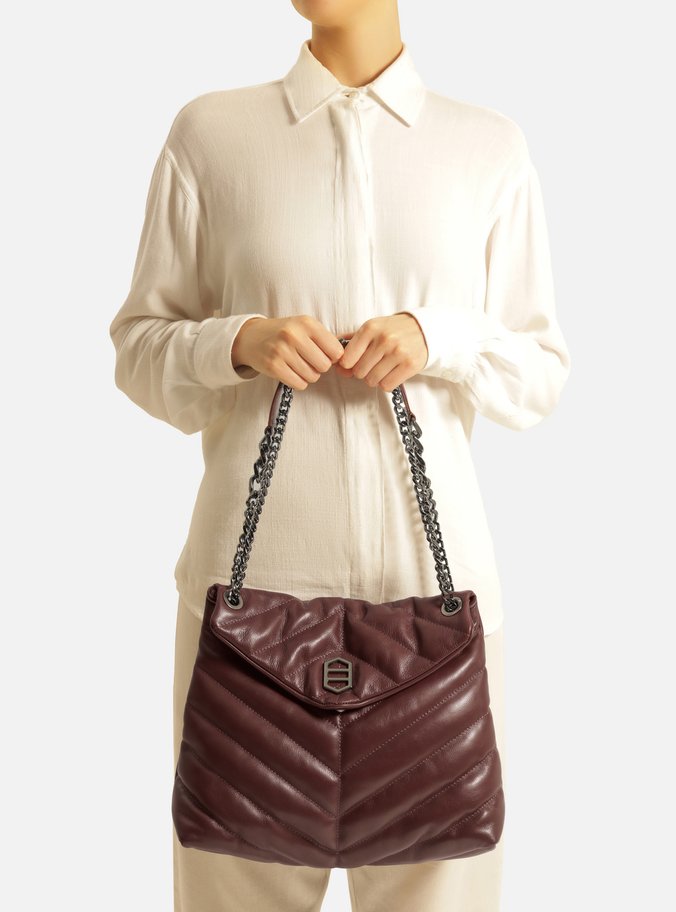 Bolsa Tiracolo Vermelha Couro Matelassê Grande
