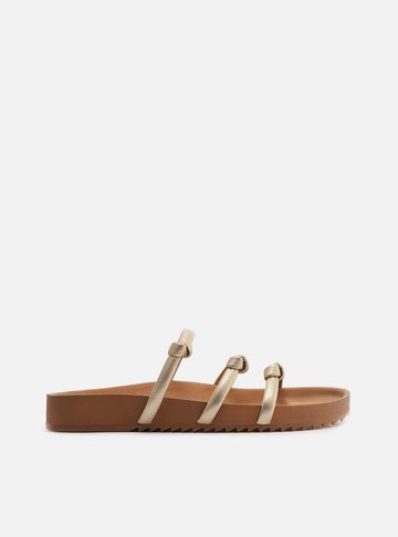 Papete Dourada Flatform Tiras Nó
