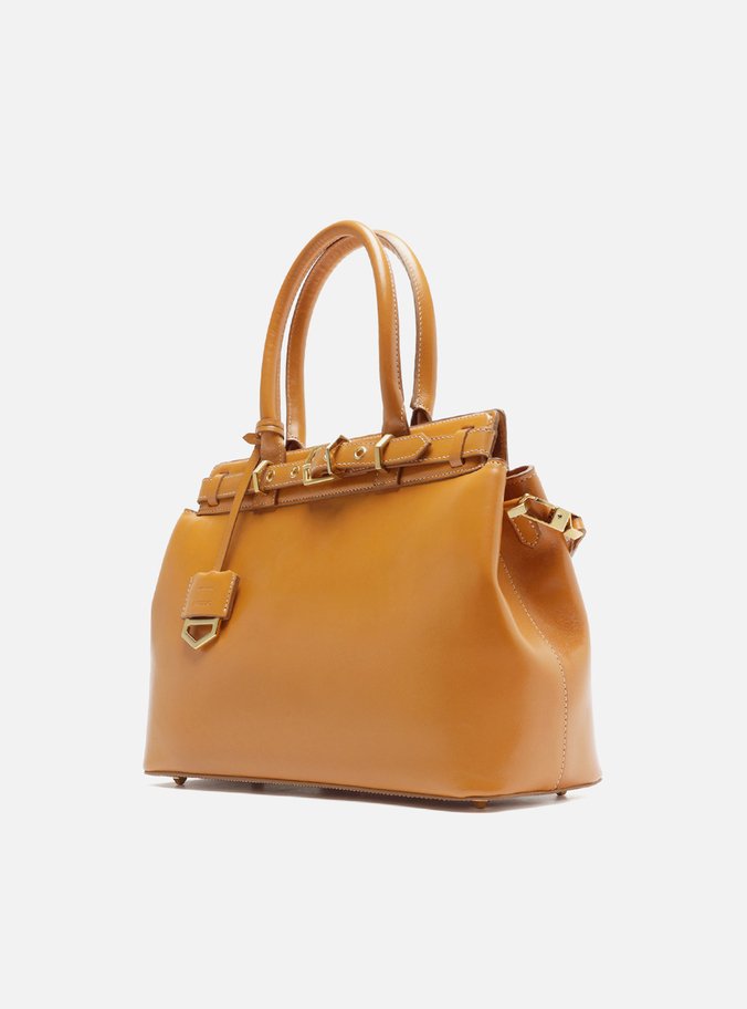 Bolsa Tote Caramelo Couro Grande Bag Charm Victória