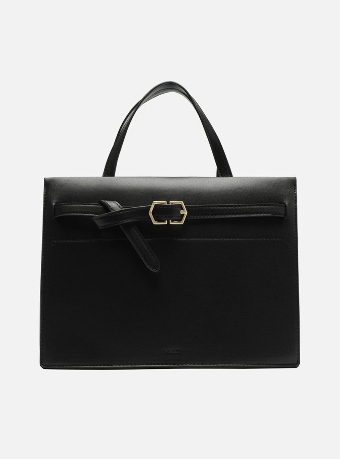 Bolsa Preta Tiracolo Grande Fivela