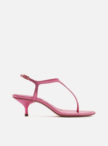 Sandália Rosa Slim Salto Kitten Minimal