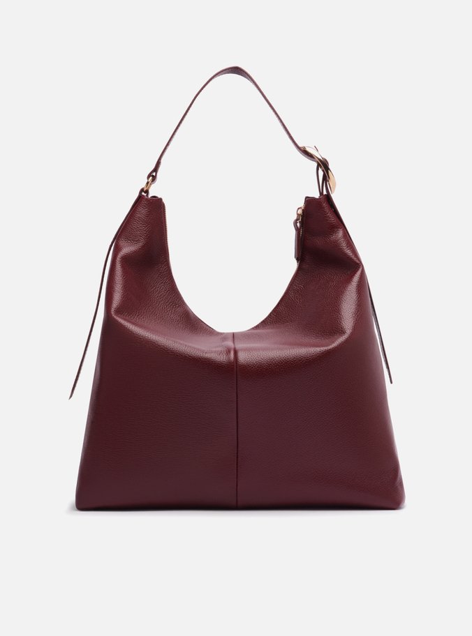Bolsa Hobo Vermelha Couro Grande Básica