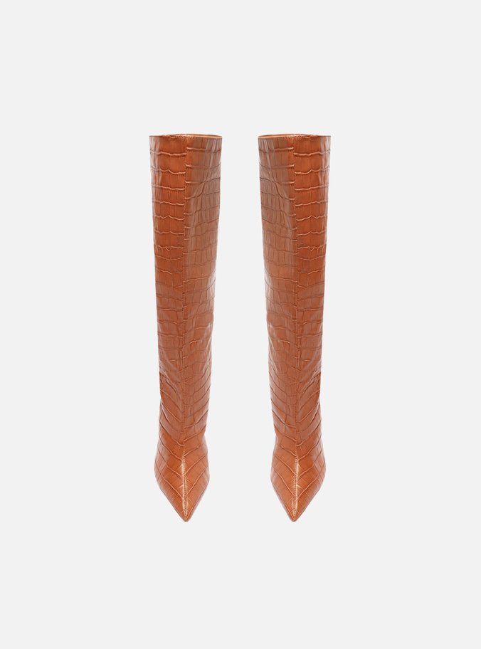 Bota Marrom Croco Cano Alto Miranda 