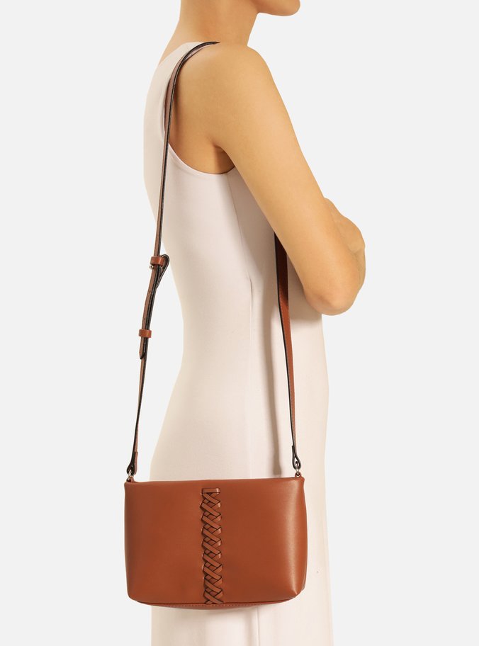 Bolsa Tiracolo Marrom Pequena Trançado