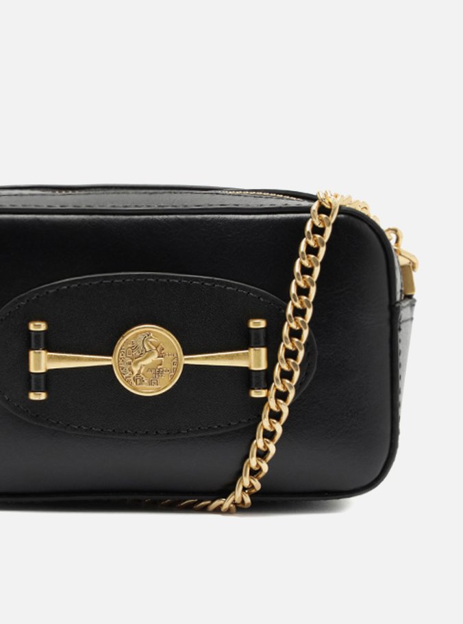 Bolsa Tiracolo Preta Couro  Pequena
