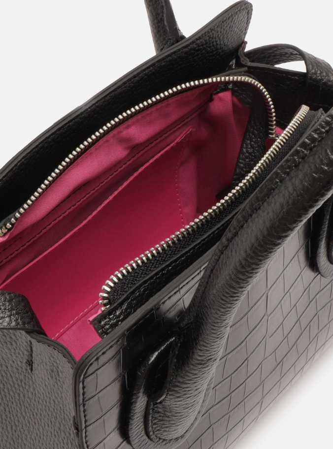 Bolsa Tote Preta Croco Pequena