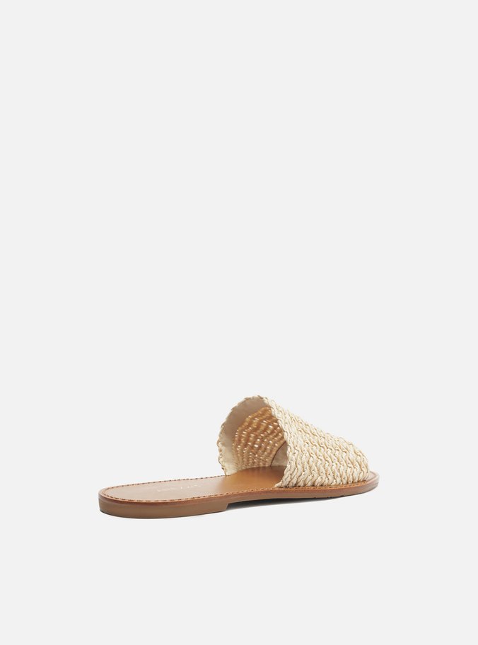 Sandália Off-White Trançada Salto Rasteiro