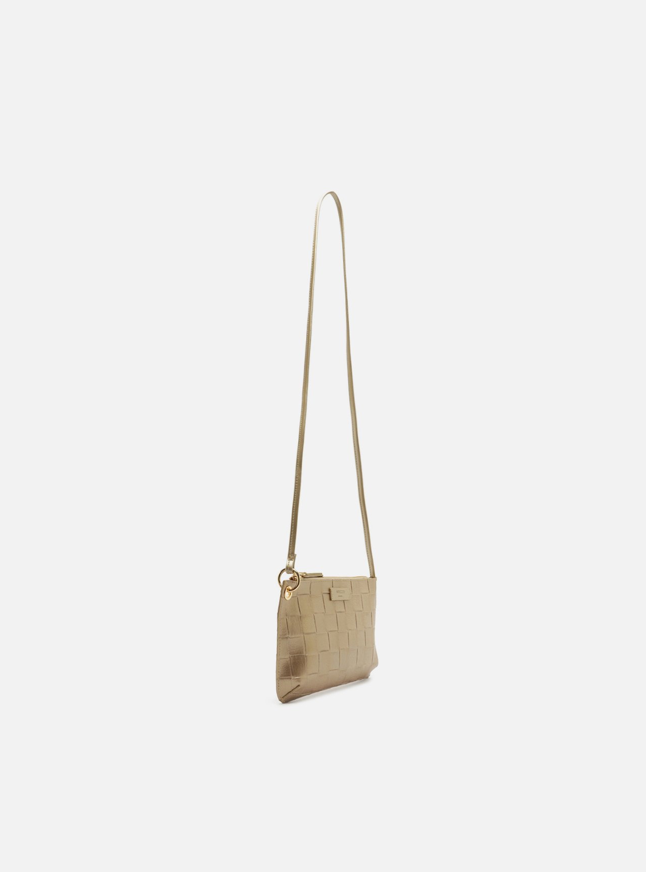 Bolsa Tiracolo Dourada Pequena Tressê — foto 5
