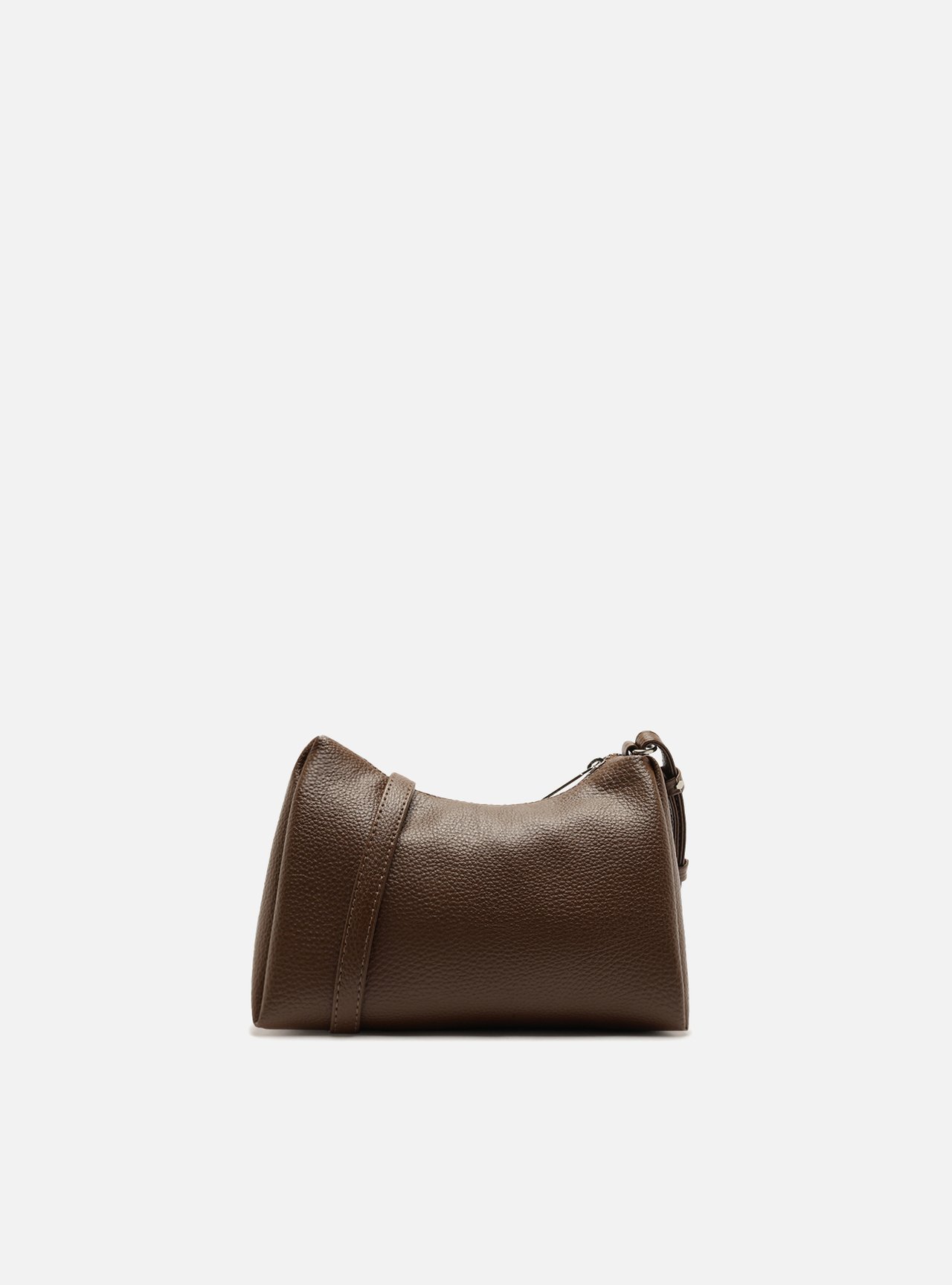 Bolsa Tiracolo Marrom Granulada Metais — foto 3