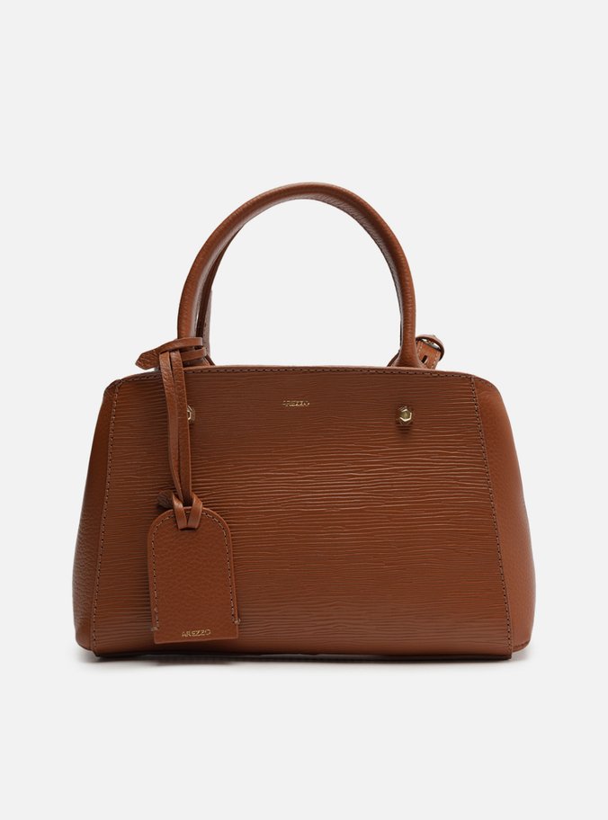 Bolsa Tote Marrom Couro Wave Bella Pequena