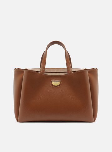Bolsa Tote Marrom Grande Tag Metal