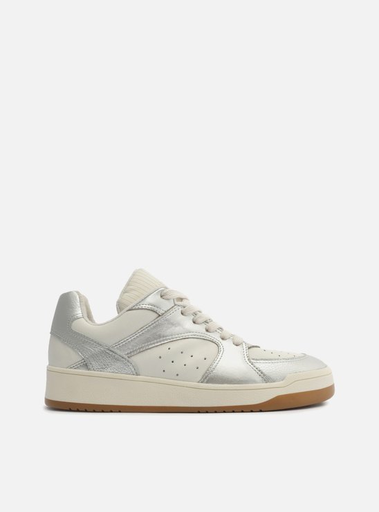 Tênis Branco Couro Urban Prata