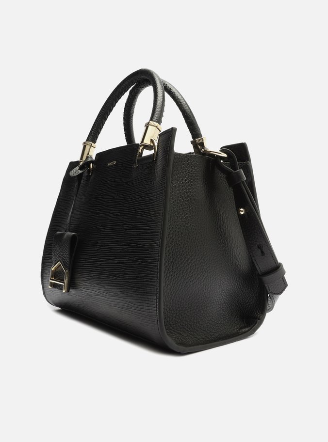Bolsa Tote Preta Couro Abraccio Média