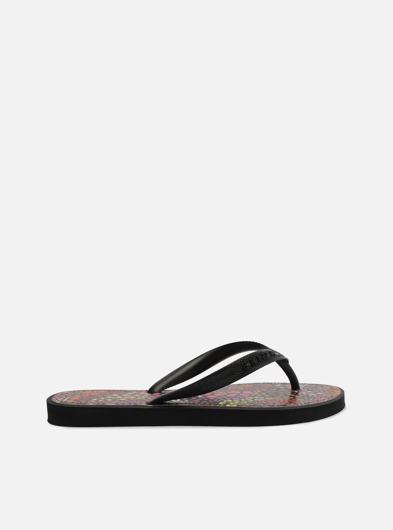 Chinelo de Dedo Preto Palmilha Estampada — foto 3