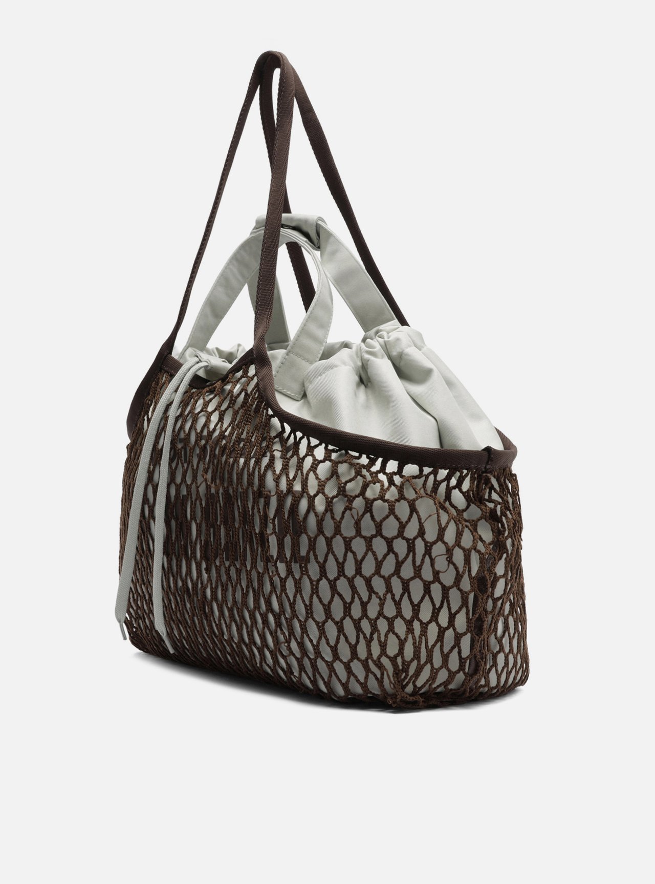 Bolsa Shopping Marrom Tela Lona Grande Verde TIG — foto 2