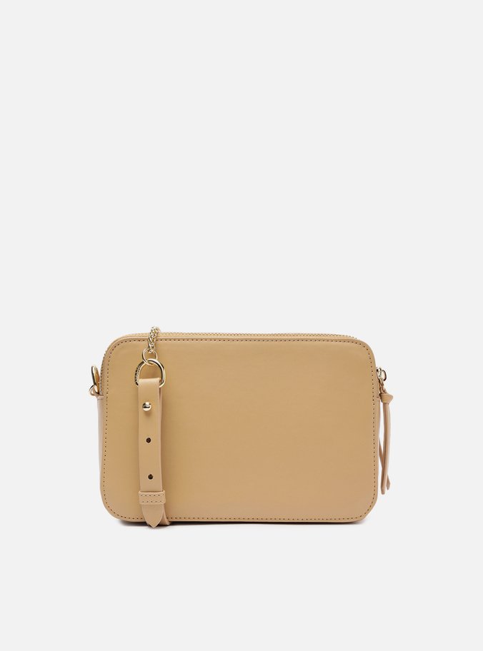 Bolsa Tiracolo Bege Média Matelassê Moldura