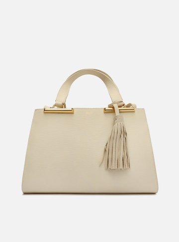 Bolsa Tote Off-White Couro Média Metal Barbicacho