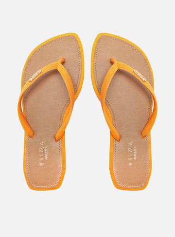 Chinelo de Dedo Laranja Leaf Recouro Brizza
