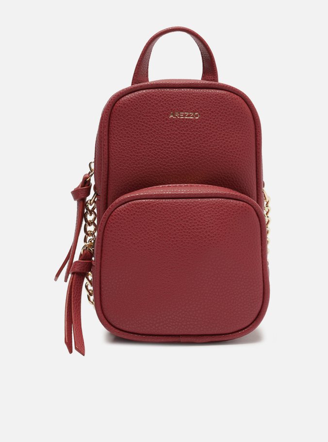 Mini Bolsa Porta Celular Vermelha Corrente