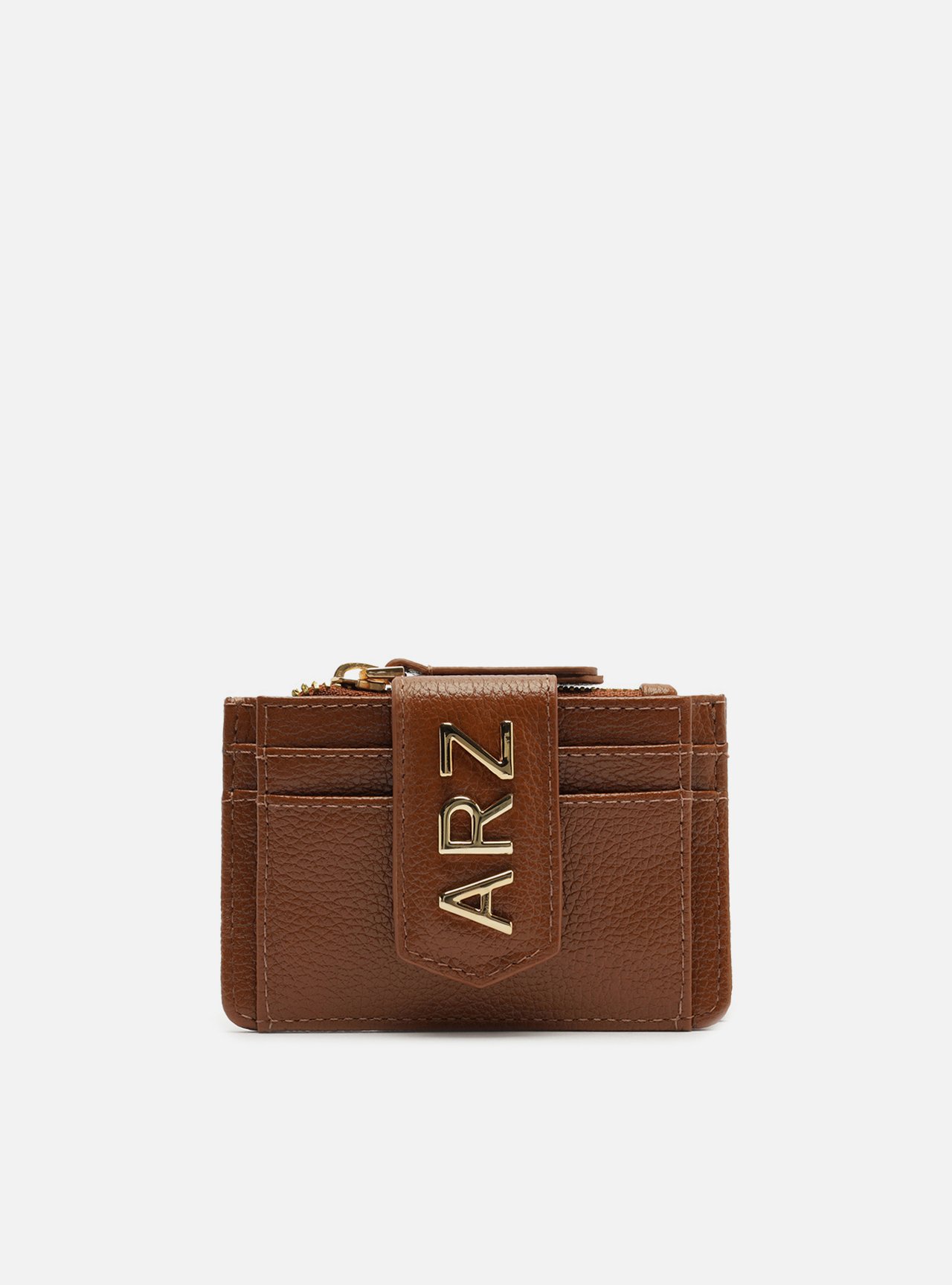 Porta-Cartões Marrom Couro Bolso ARZ — foto 1