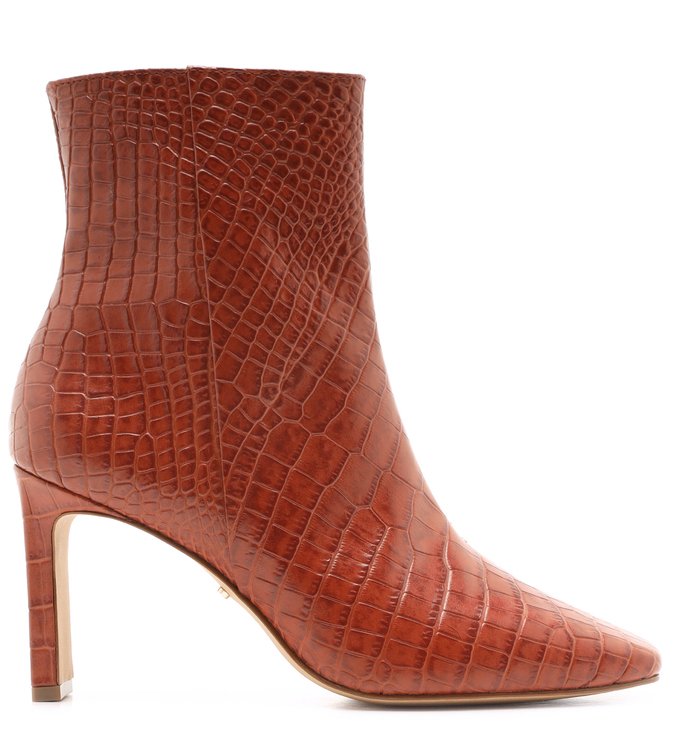 Bota Couro Salto Médio Fino Bico Quadrado Hot Pepper