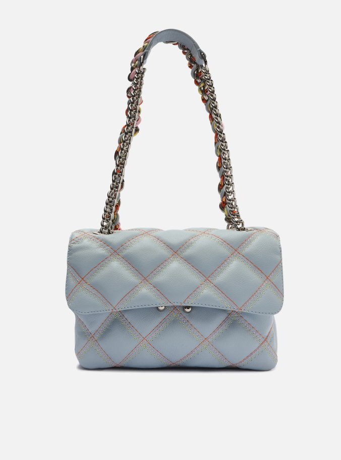 Bolsa Tiracolo Azul Soft Couro Mizz Média